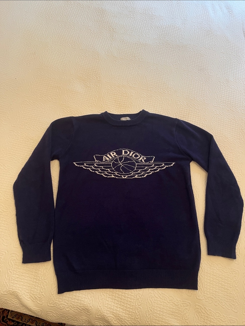 Dior Navy Crewneck with Air Dior Emblem
